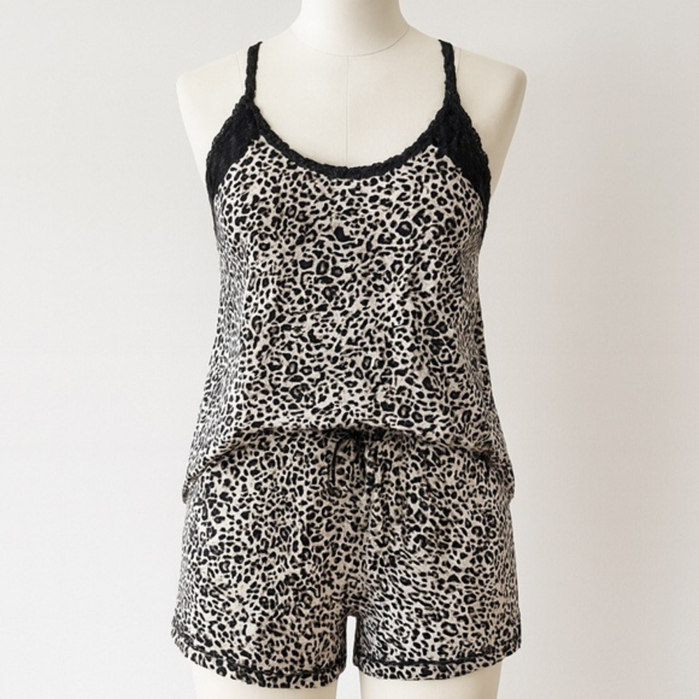 Rene Rofe Large GUC Leopard Print Women's Sleepwear Set COZY COMFY SOFT